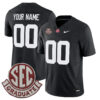 Custom Alabama Crimson Tide Football Black Jersey w/ SEC Graduate Patch - All Stitched