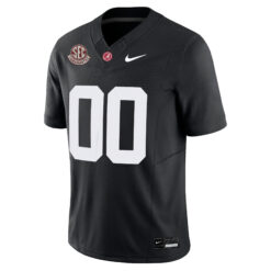 Alternative view of Custom Alabama Crimson Tide Football Black Jersey w/ SEC Graduate Patch - All Stitched