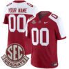 Custom Alabama Crimson Tide Football Alternate Crimson Jersey w/ SEC Graduate Patch - All Stitched