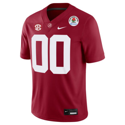 Alternative view of Custom Alabama Crimson Tide Football Rose Bowl Crimson Game Jersey - All Stitched