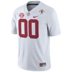 Alternative view of Custom Alabama Crimson Tide Football Rose Bowl White Game Jersey - All Stitched