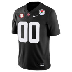 Alternative view of Custom Alabama Crimson Tide Football Rose Bowl Black Game Jersey - All Stitched