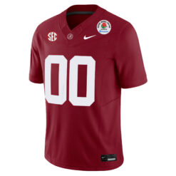 Alternative view of Custom Alabama Crimson Tide Football Rose Bowl Crimson Jersey - All Stitched