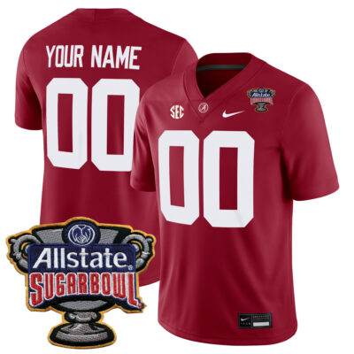 Custom Alabama Crimson Tide Football Sugar Bowl Crimson Game Jersey - All Stitched