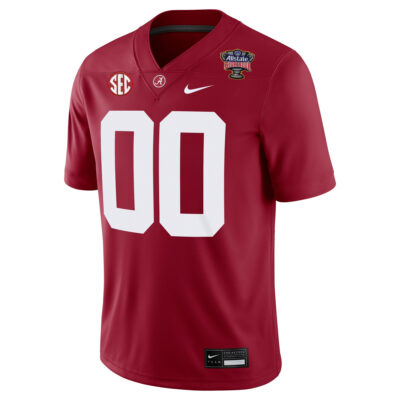 Alternative view of Custom Alabama Crimson Tide Football Sugar Bowl Crimson Game Jersey - All Stitched
