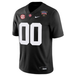 Alternative view of Custom Alabama Crimson Tide Football Sugar Bowl Black Game Jersey - All Stitched