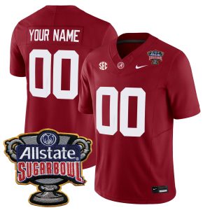 Custom Alabama Crimson Tide Football Sugar Bowl Crimson Jersey - All Stitched