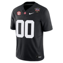 Alternative view of Custom Alabama Crimson Tide Football Sugar Bowl Black Jersey - All Stitched