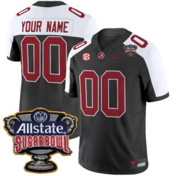 Custom Alabama Crimson Tide Football Sugar Bowl Alternate Black Jersey - All Stitched
