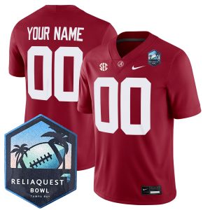 Custom Alabama Crimson Tide Football ReliaQuest Bowl Crimson Game Jersey - All Stitched