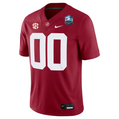 Alternative view of Custom Alabama Crimson Tide Football ReliaQuest Bowl Crimson Game Jersey - All Stitched
