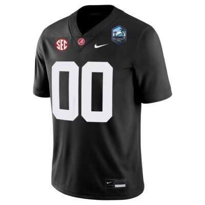 Alternative view of Custom Alabama Crimson Tide Football ReliaQuest Bowl Black Game Jersey - All Stitched