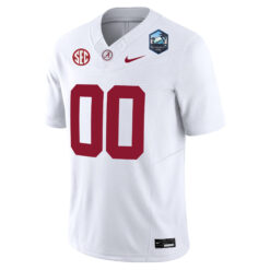Alternative view of Custom Alabama Crimson Tide Football ReliaQuest Bowl White Jersey - All Stitched
