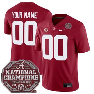 Custom Alabama Crimson Tide Football 2020 CFP National Championship Crimson Game Jersey - All Stitched