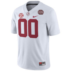 Alternative view of Custom Alabama Crimson Tide Football 2020 CFP National Championship White Game Jersey - All Stitched