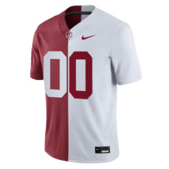 Alternative view of Custom Alabama Crimson Tide Football Crimson White Split Jersey - All Stitched