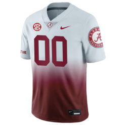 Alternative view of Custom Alabama Crimson Tide Football Gradient Jersey w/ SEC Patch - All Stitched