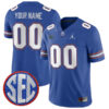 Custom Florida Gators Football Royal Blue Home Jersey w/ SEC Patch - All Stitched