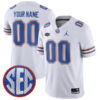 Custom Florida Gators Football White Away Jersey w/ SEC Patch - All Stitched