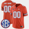 Custom Florida Gators Football Orange Alternate Jersey w/ SEC Patch - All Stitched