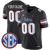 Custom Florida Gators Football Black Alternate Jersey w/ SEC Patch - All Stitched