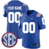 Custom Florida Gators Football Royal Blue Throwback Jersey w/ SEC Patch - All Stitched