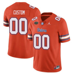Custom Florida Gators Football Orange Vapor F.U.S.E Limited Jersey w/ SEC Patch - All Stitched