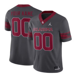 Custom Oklahoma Sooners Football Grey Alternate Game Jersey - All Stitched