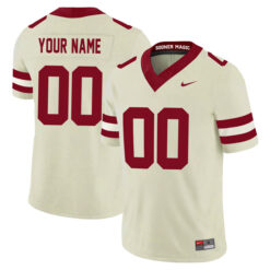 Custom Oklahoma Sooners Football Cream Alternate Game Jersey - All Stitched