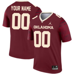 Custom Oklahoma Sooners Football Legend Crimson Jersey - All Stitched