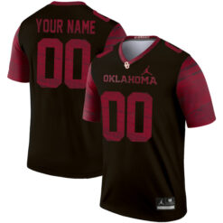 Custom Oklahoma Sooners Football Legend Black Jersey - All Stitched