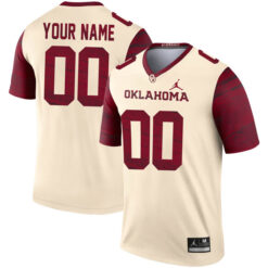 Custom Oklahoma Sooners Football Legend Cream Jersey - All Stitched