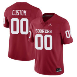 Custom Oklahoma Sooners Football Crimson Jersey - All Stitched