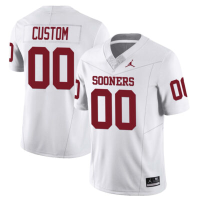 Custom Oklahoma Sooners Football White Jersey - All Stitched