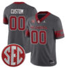 Custom Oklahoma Sooners Football Grey Jersey w/ SEC Patch - All Stitched