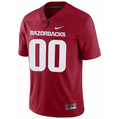 Alternative view of Custom Arkansas Razorbacks Football Cardinal Home Jersey - All Stitched
