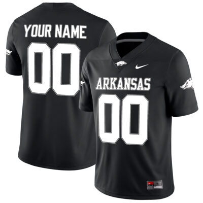 Custom Arkansas Razorbacks Football Black Game Jersey - All Stitched