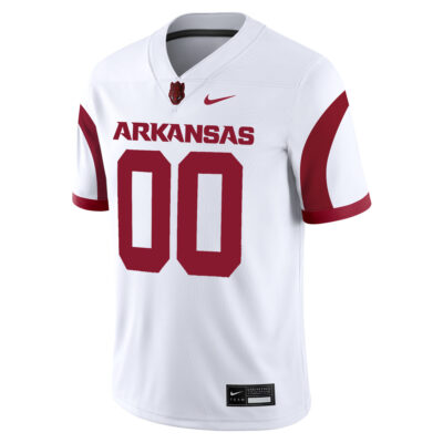 Alternative view of Custom Arkansas Razorbacks Football White Alternate Game Jersey - All Stitched