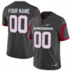 Custom Arkansas Razorbacks Football Anthracite Alternate Game Jersey - All Stitched