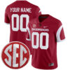 Custom Arkansas Razorbacks Football Cardinal Alternate Game Jersey w/ SEC Patch - All Stitched