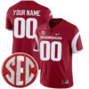 Custom Arkansas Razorbacks Football Cardinal Alternate Jersey w/ SEC Patch - All Stitched