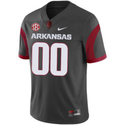 Alternative view of Custom Arkansas Razorbacks Football Anthracite Alternate Jersey w/ SEC Patch - All Stitched