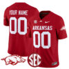 Custom Arkansas Razorbacks Football Cardinal Jersey - All Stitched