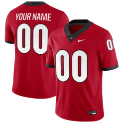 Custom Georgia Bulldogs Football Red Game Jersey - All Stitched