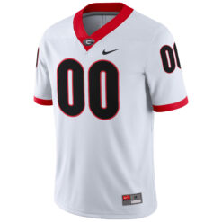 Alternative view of Custom Georgia Bulldogs Football White Game Jersey - All Stitched