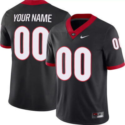 Custom Georgia Bulldogs Football Black Game Jersey - All Stitched