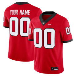 Custom Georgia Bulldogs Football Red Home Game Jersey - All Stitched