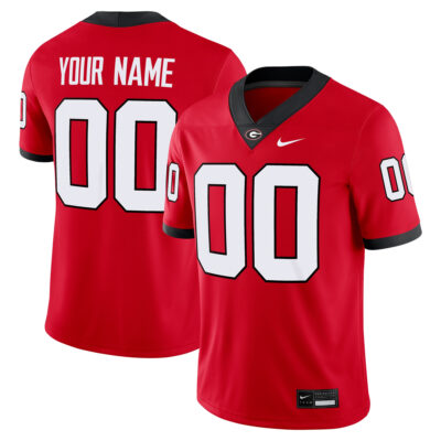 Custom Georgia Bulldogs Football Red Home Game Jersey - All Stitched