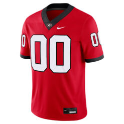 Alternative view of Custom Georgia Bulldogs Football Red Home Game Jersey - All Stitched