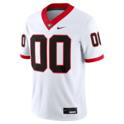 Alternative view of Custom Georgia Bulldogs Football White Away Game Jersey - All Stitched